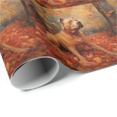 Pitbull im Herbst Leaves Fall Inspiriert Geschenkpapier (Rolleneckpunkt)