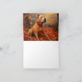 Pitbull im Herbst Leaves Fall Inspiriert Karte (Innenseite)