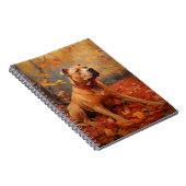 Pitbull im Herbst Leaves Fall Inspiriert Notizblock (Rechte Seite)