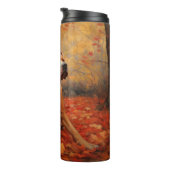 Pitbull im Herbst Leaves Fall Inspiriert Thermosbecher (Nach rechts gedreht)