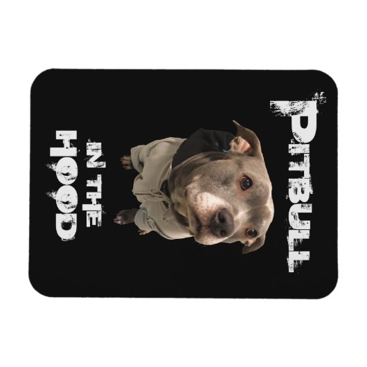 Pitbull im Hood Magnet (Horizontal)