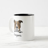 Pitbull-Individuelle Name Zweifarbige Tasse (Vorderseite Links)