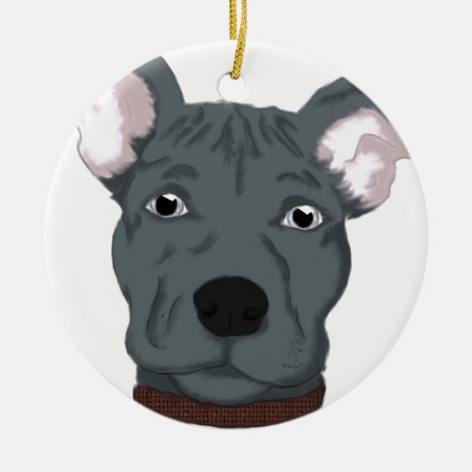 Pitbull Keramikornament (Vorne)