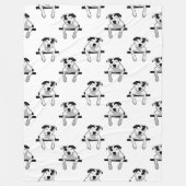 Pitbull-Knochen-Grafik Fleecedecke (Vorderseite)