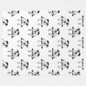 Pitbull-Knochen-Grafik Fleecedecke (Vorderseite (Horizontal))