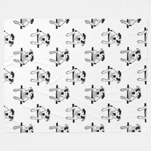 Pitbull-Knochen-Grafik Fleecedecke (Vorderseite (Horizontal))