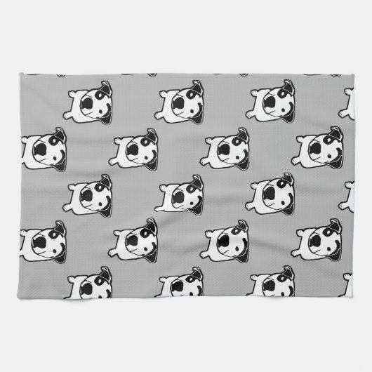 Pitbull-Knochen-Grafik Geschirrtuch (Horizontal)