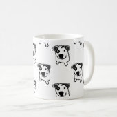 Pitbull-Knochen-Grafik Kaffeetasse (VorderseiteRechts)