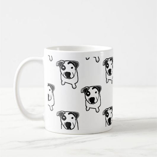 Pitbull-Knochen-Grafik Kaffeetasse (Links)