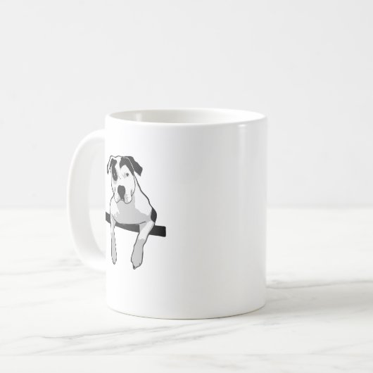 Pitbull-Knochen-Grafik Kaffeetasse (Vorderseite Links)