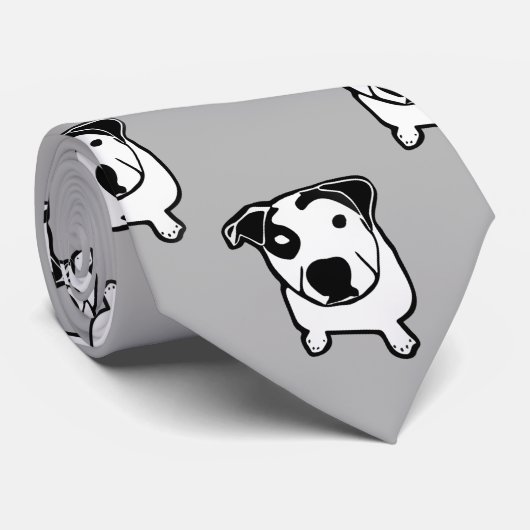 Pitbull-Knochen-Grafik Krawatte (Gerollt)