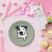 Pitbull-Knochen-Grafik Pappteller (Party)