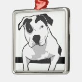 Pitbull-Knochen-Grafik Silbernes Ornament (Links)