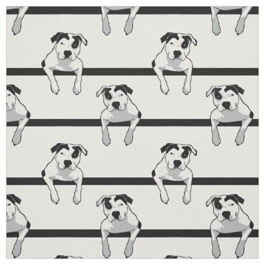 Pitbull-Knochen-Grafik Stoff (Muster)