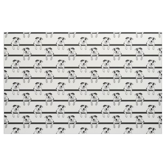Pitbull-Knochen-Grafik Stoff (Fat Quarter (45,7 x 55,9 cm))