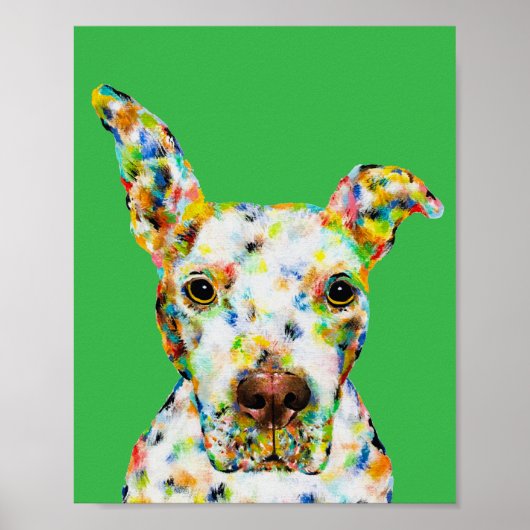 Pitbull-Kunstposter Poster (Vorne)