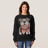 Pitbull-Liebe Angepasst Sweatshirt (Vorne ganz)