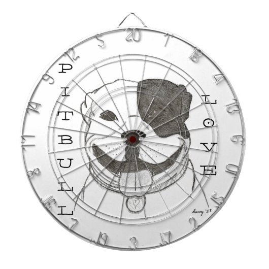 Pitbull Liebe Dartboard Dartscheibe (vorne)