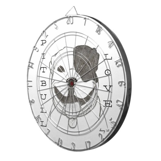 Pitbull Liebe Dartboard Dartscheibe (Vorderseite rechts)