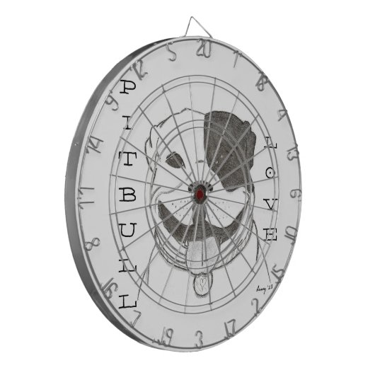 Pitbull Liebe Dartboard Dartscheibe (Vorderseite Links)