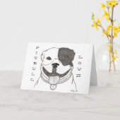 Pitbull Liebe Grußkarte Karte (Gelbe Blume)