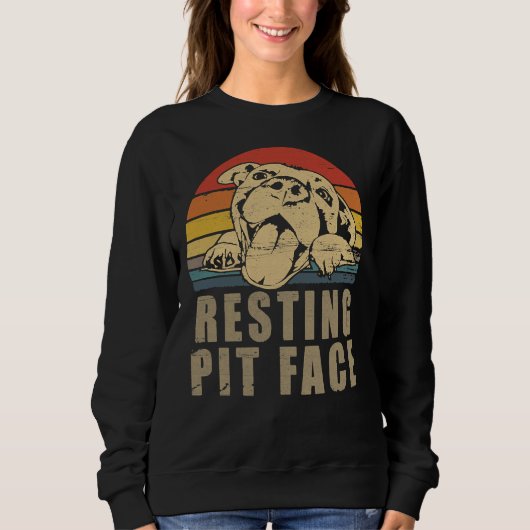 Pitbull Liebe I Liebe mein Pit Retro Sweatshirt (Vorderseite)