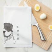 Pitbull Liebe Küchentuch (Viertel Falte)