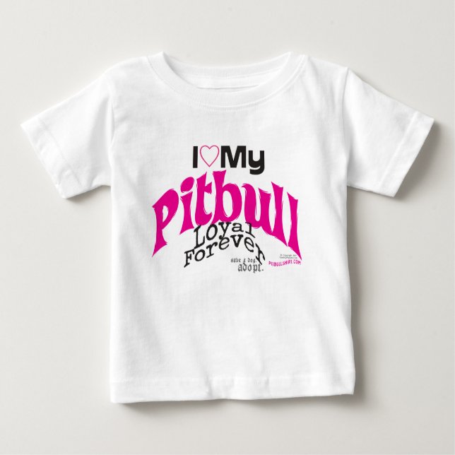 PITBULL LIEBE - LOYALES FORVER BABY T-SHIRT (Vorderseite)