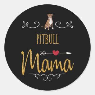 Pitbull Liebe Mama so viel Runder Aufkleber