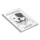 Pitbull Liebe Notebook Notizblock (Rechte Seite)