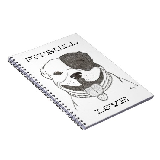 Pitbull Liebe Notebook Notizblock (Rechte Seite)
