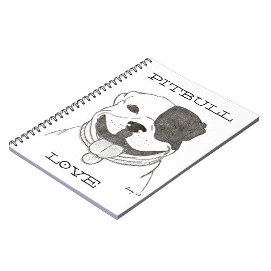 Pitbull Liebe Notebook Notizblock (Linke Seite)