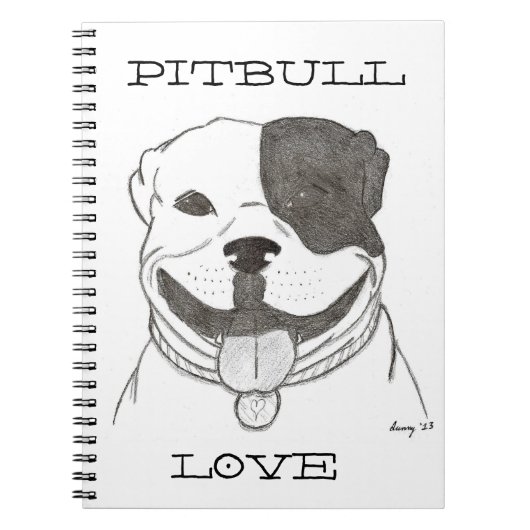 Pitbull Liebe Notebook Notizblock (Vorderseite)