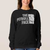 Pitbull-Liebe Pitbull-Gesicht Hundehund-Tier Leber Sweatshirt (Vorderseite)