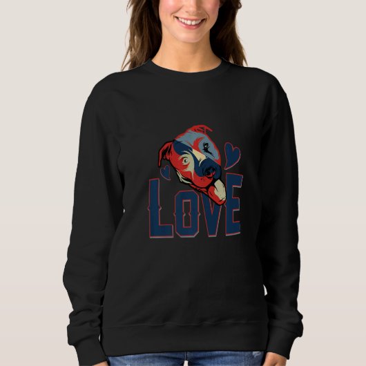 Pitbull-Liebe Pitbull und Pitbuli-Besitzer Sweatshirt (Vorderseite)