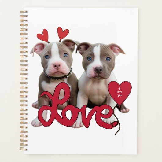 Pitbull-Liebe Planer (Vorderseite)