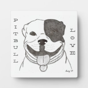 Pitbull Liebe Plaque Fotoplatte