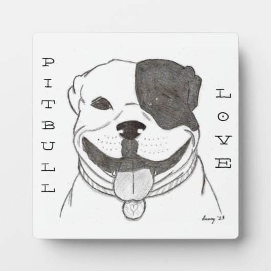 Pitbull Liebe Plaque Fotoplatte (Vorderseite)