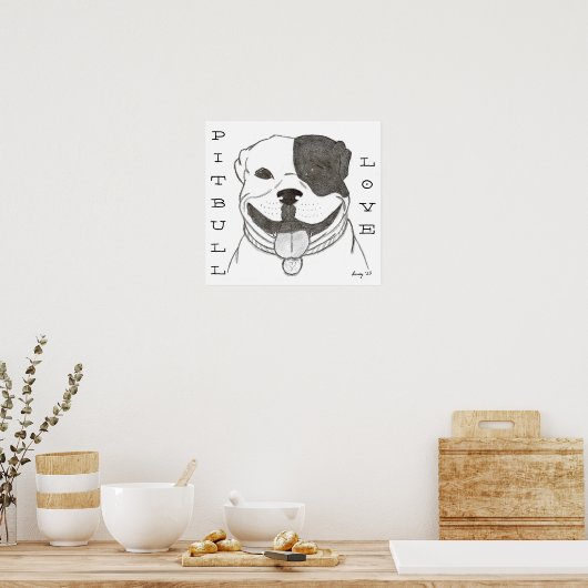 Pitbull Liebe Poster (Küche)