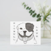 Pitbull Liebe Postkarte (Stehend Vorderseite)