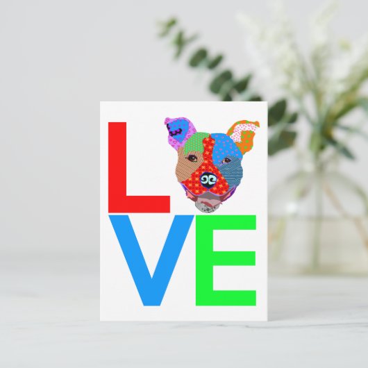 Pitbull-Liebe Postkarte (Stehend Vorderseite)