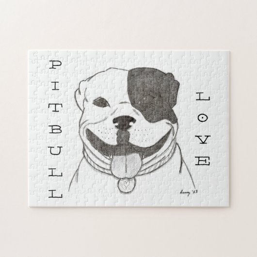 Pitbull Liebe Puzzle (Horizontal)