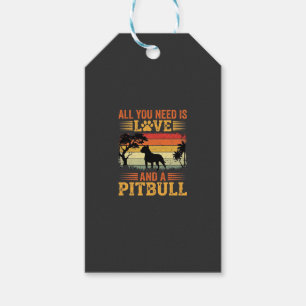 Pitbull Liebe Retro Sonnenuntergang Hund Geschenkanhänger