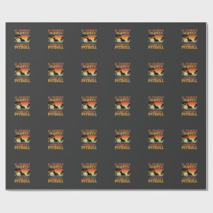 Pitbull Liebe Retro Sonnenuntergang Hund Geschenkpapier