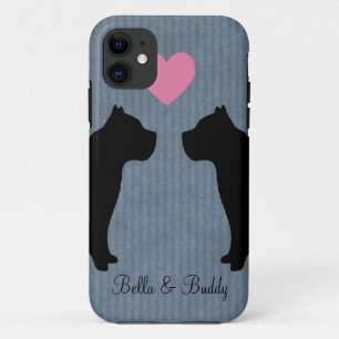 Pitbull-Liebe-Silhouette Case-Mate iPhone Hülle