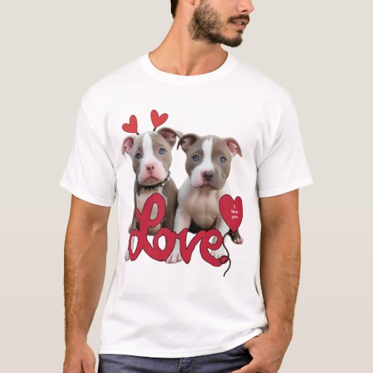 Pitbull-Liebe T-Shirt (Vorderseite)