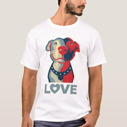 Pitbull - LIEBE T-Shirt (Vorderseite)