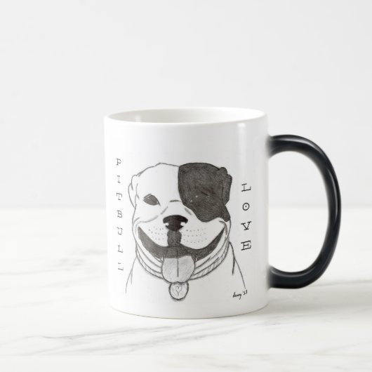 Pitbull-Liebe-Tasse Verwandlungstasse (Rechts)
