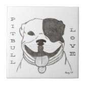 Pitbull Liebe Tile Fliese (Vorderseite)