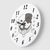 Pitbull-Liebe-Uhr Große Wanduhr (Winkel)